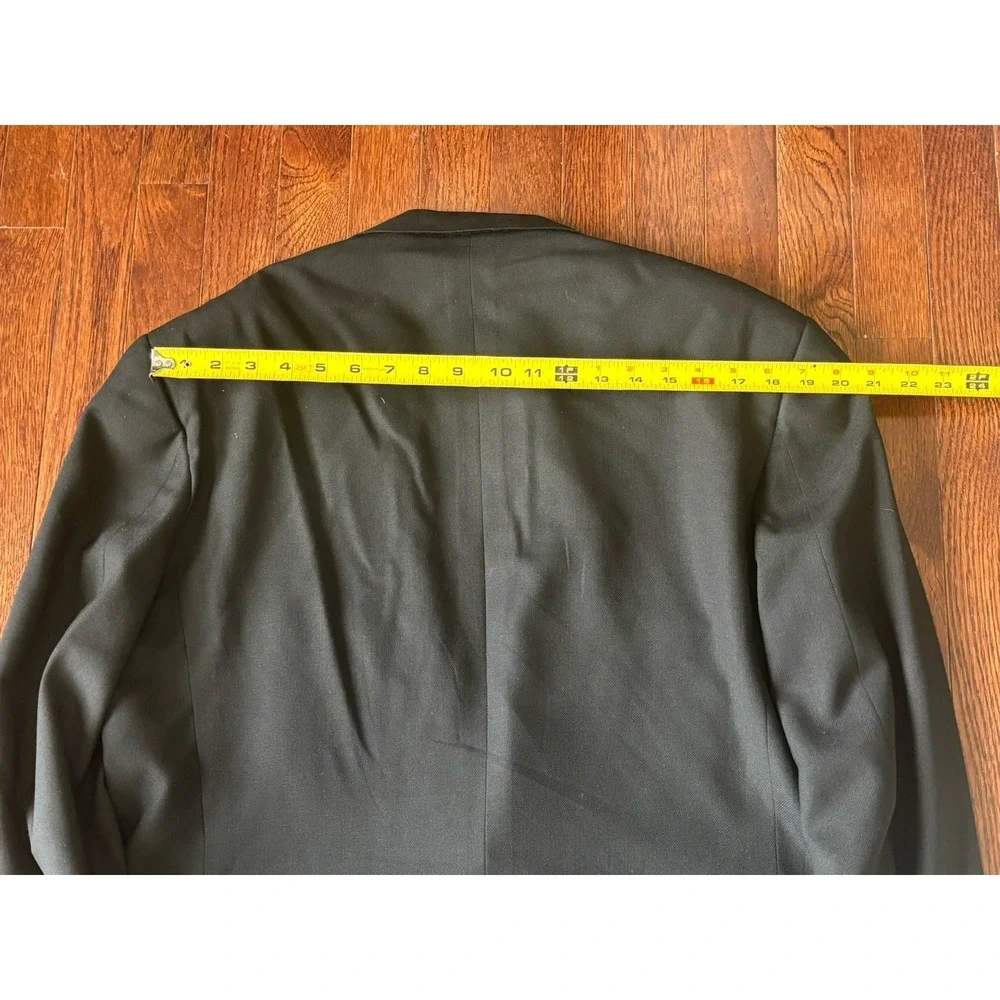 VTG‎ Oxxford Clothes Black Sport coat 43L Super 120s Metal Buttons